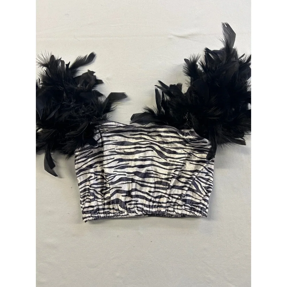 Vintage Jo-Ann Stores Kids Zebra Print 2-Piece Costume Set size MEdium